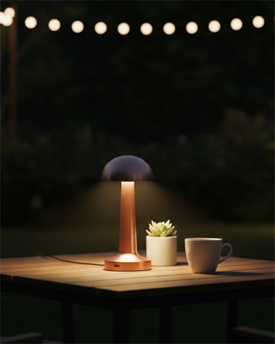 Modern Bronz Masa Lambası 3 Renk LED Dokunmatik Şarjlı Model