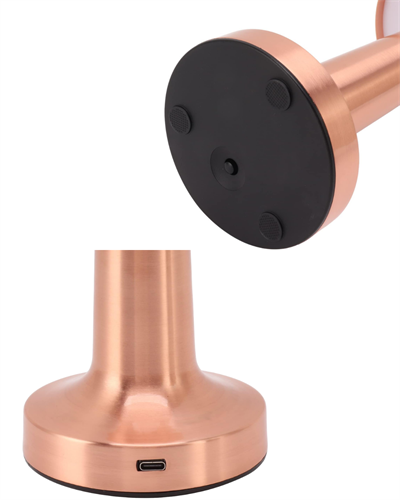 Modern Bronz Masa Lambası 3 Renk LED Dokunmatik Şarjlı Model