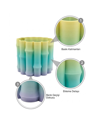 Modern Dekoratif Vazo Yeşil Geçişli Şık Tasarım Masa Üstü Kullanım