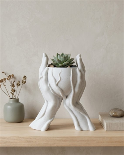 Modern Ev Dekoru İçin El Şeklinde 3D Baskı Dekoratif Saksı Vazo