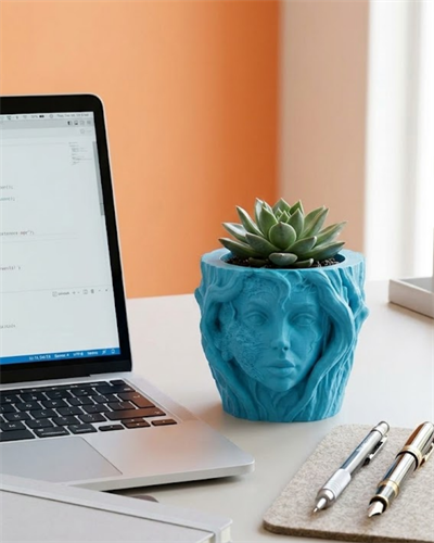 Modern Ev Dekoru İçin Kadın Yüzü Ağaç Tasarımlı Dekoratif Vazo