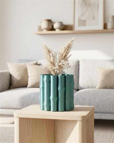 Modern Parlak Yeşil Vazo Dekoratif Şık Tasarım Salon Ofis Kullanım