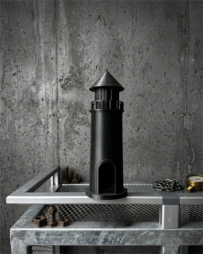 Modern Tasarımlı 3D Siyah Deniz Feneri Ev Dekor Objesi