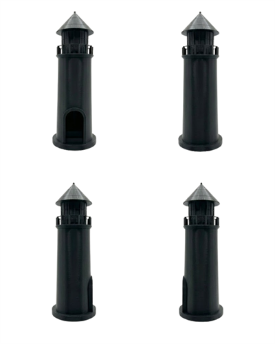 Modern Tasarımlı 3D Siyah Deniz Feneri Ev Dekor Objesi