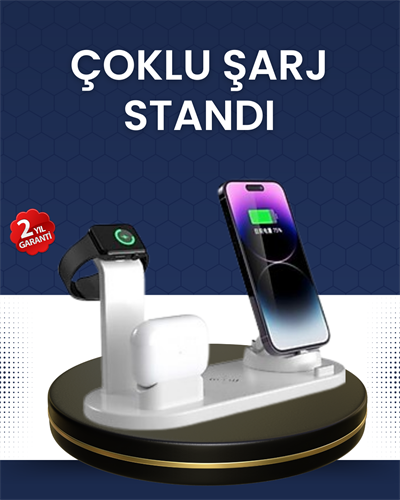 Modern Tasarımlı Çok Fonksiyonlu Kablosuz Şarj Standı