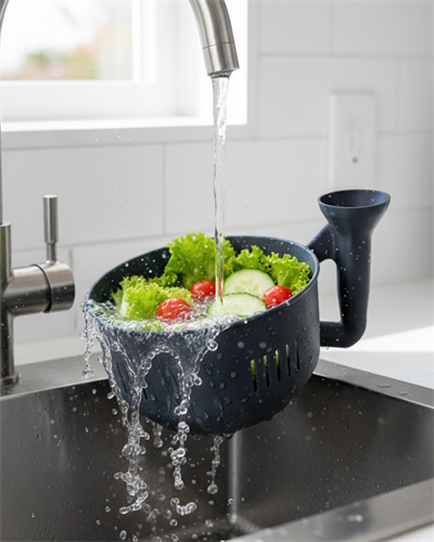 Modern Tasarımlı Sebze Yıkama Kabı Süzgeçli Pratik Mutfak Aparatı