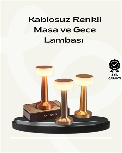 Modern USBli Kablosuz Masa Lambası – Minimalist Tasarım, 3 Farklı Parlaklık