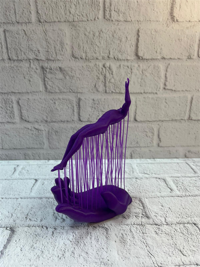 Mor El İnsan Figürü Dekoratif Biblo Minimal Modern Salon Raf ve Masa Üstü Aksesuar