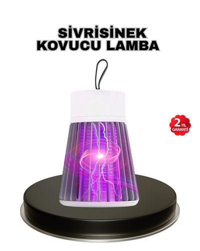 Mor Işıklı Şarjlı Böcek Öldürücü Lamba – Ev, Balkon ve Kamp Kullanımına Uygun