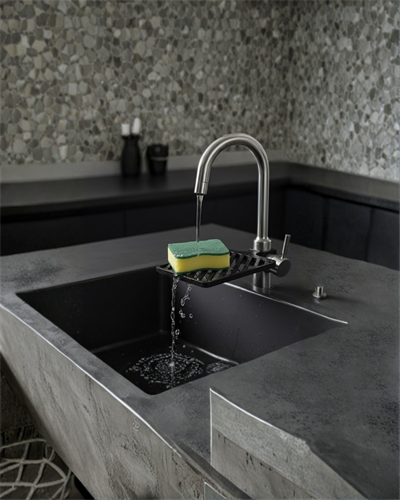 Musluğa Monte Sünger Organizeri Hijyenik Drenajlı Pratik Tasarım