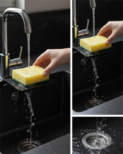 Musluğa Monte Sünger Organizeri Hijyenik Drenajlı Pratik Tasarım