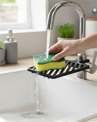 Musluğa Monte Süngerlik Damlama Özellikli Mutfak Organizatörü