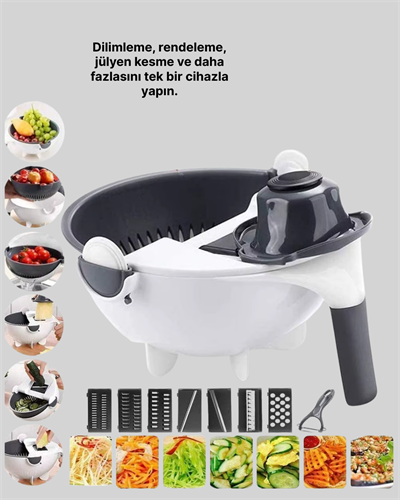 Mutfak İçin Pratik 5 Bıçaklı Rende ve Süzgeç Seti