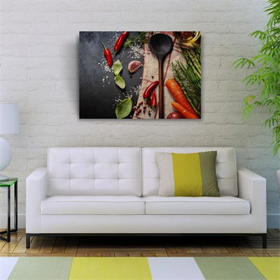 Mutfak Masasındaki Sebzeler Kanvas Tablo 50 x 70