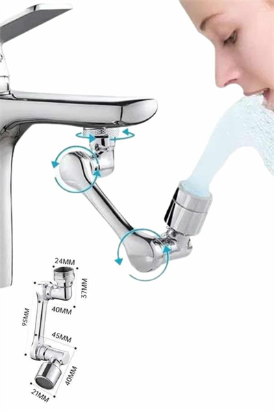 Mutfak Musluk Başlığı 1080 Derece Dönebilir Oynar Başlıklı Musluk Aparatı