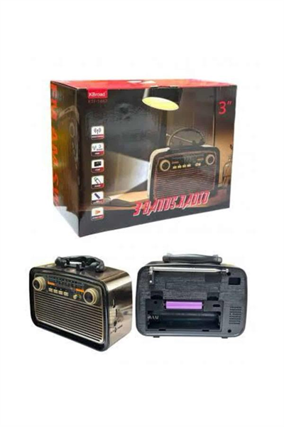 Müzik Kutusu Bluetooth Bağlantılı El Fenerli Nostaljik Tasarım Radyo