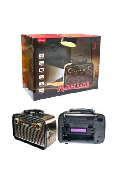 Müzik Kutusu Bluetooth Bağlantılı El Fenerli Nostaljik Tasarım Radyo