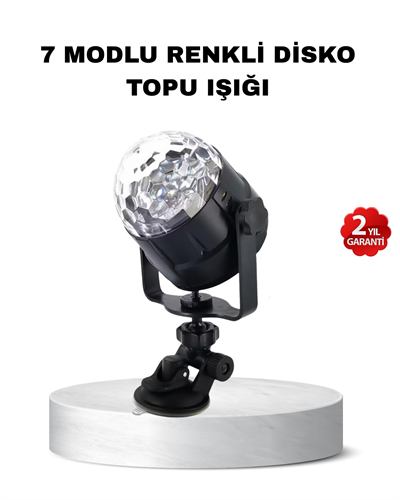 Müzik Ritmine Duyarlı Renkli Disko Topu – 7 Modlu Işıklı Parti Lambası