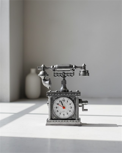 N8808B TELEFON ŞEKLİNDE ÇALAR SAAT GÜMÜŞ