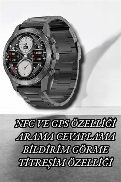 NFC ve Kablosuz Şarjlı Akıllı Saat EKG, Nabız & Spor Modları ile iOS ve Android Uyumlu