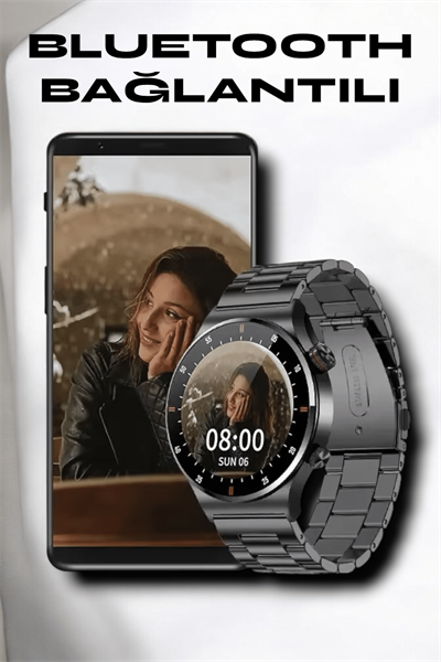NFC ve Kablosuz Şarjlı Akıllı Saat EKG, Nabız & Spor Modları ile iOS ve Android Uyumlu