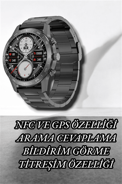 NFC ve Kablosuz Şarjlı Akıllı Saat EKG, Nabız & Spor Modları ile iOS ve Android Uyumlu