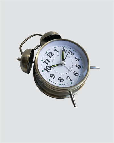 Nostaljik Bronz Metal Alarmlı Masa Saati Büyük Boy Dekoratif ve Şık Tasarım