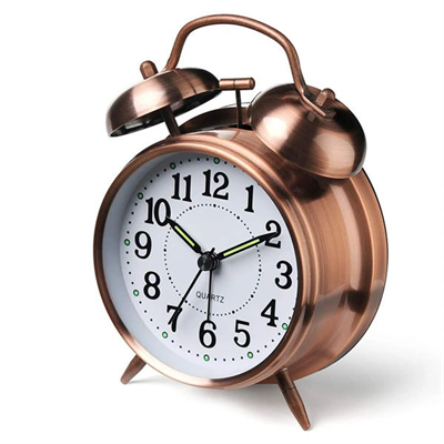 Nostaljik Metal Çalar Masa Saati Orta Boy