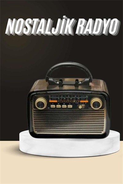 Nostaljik Radyo Bluetooth Bağlantılı Müzik Kutusu Ahşap