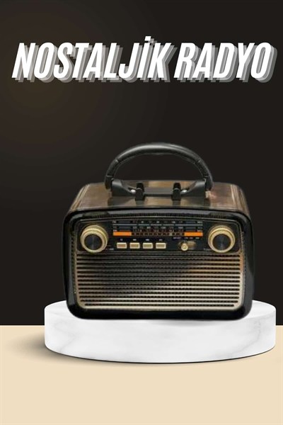 Nostaljik Radyo Bluetooth Bağlantılı Müzik Kutusu Ahşap