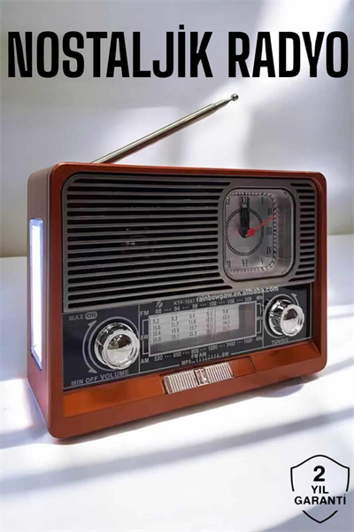 Nostaljik Radyo USB,AUX Ve SD Kart Girişli Bluetooth Bağlantılı