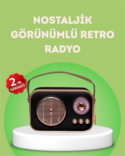 Nostaljik Retro Radyo – Bluetooth, USB ve FM Özellikli Şık Tasarım