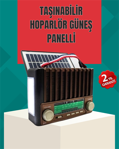 Nostaljik Tasarımlı Solar Şarjlı Radyo AM FM SW ve Bluetooth