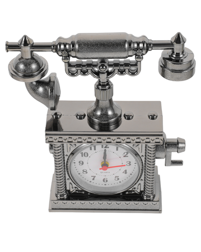 Nostaljik Telefon Tasarımlı Masa Saati Yüksek Sesli Alarm