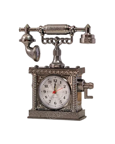 Nostaljik Telefon Tasarımlı Masa Saati Yüksek Sesli Alarm