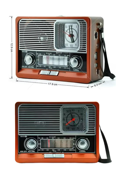 Nostaljik Vintage Radyo Taşınabilir Bluetooth Bağlantılı Hoparlör Radyo