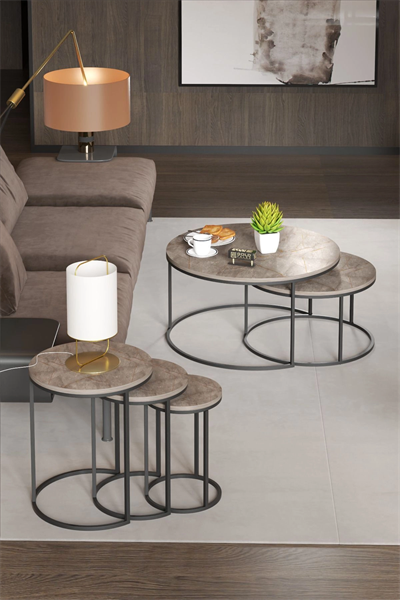 ORTA SEHPA VE ZİGON SEHPA SET İKİLİ LÜX C ZİGON GORDİON