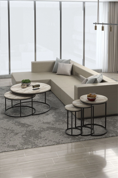 ORTA SEHPA VE ZİGON SEHPA SET İKİLİ LÜX C ZİGON EFES