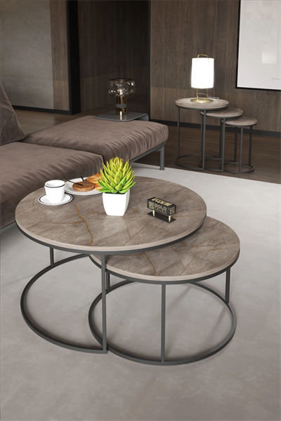 ORTA SEHPA VE ZİGON SEHPA SET İKİLİ LÜX C ZİGON GORDİON