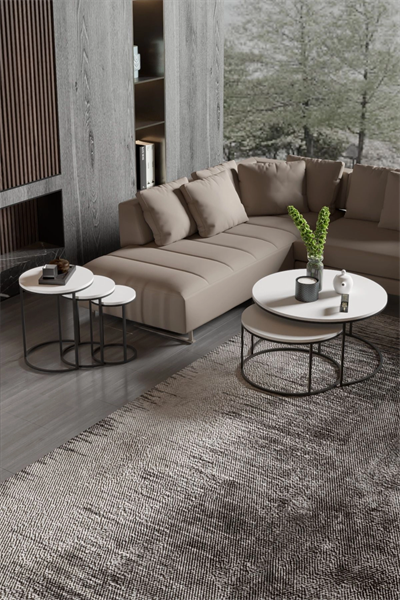 ORTA SEHPA VE ZİGON SEHPA SET İKİLİ LÜX C ZİGON BEYAZ