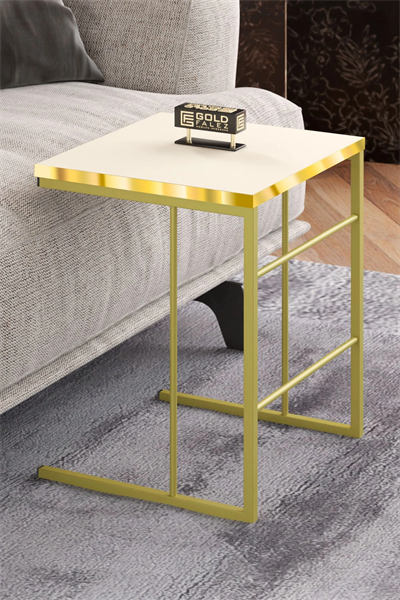 ORTA SEHPA VE ZİGON SEHPA SOLO SET GOLD KREM