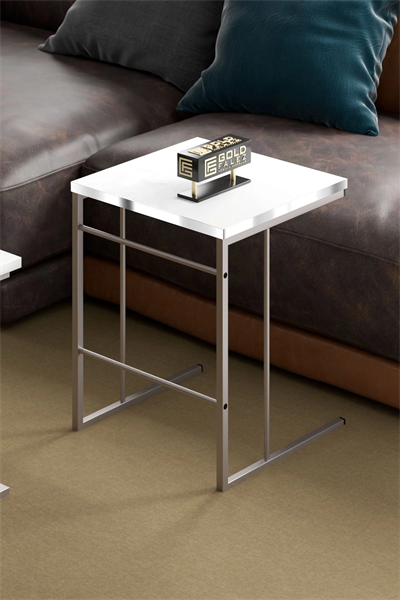 ORTA SEHPA VE ZİGON SEHPA SOLO SET GÜMÜŞ BEYAZ