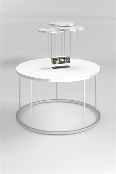 ORTA SEHPA VE ZİGON SEHPA TERRA GÜMÜŞ BEYAZ