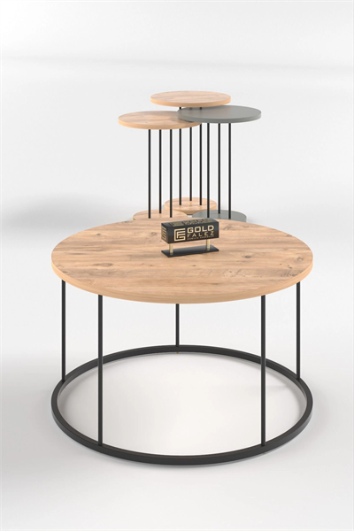 ORTA SEHPA VE ZİGON SEHPA TERRA SET ANTRASİT CEVİZ