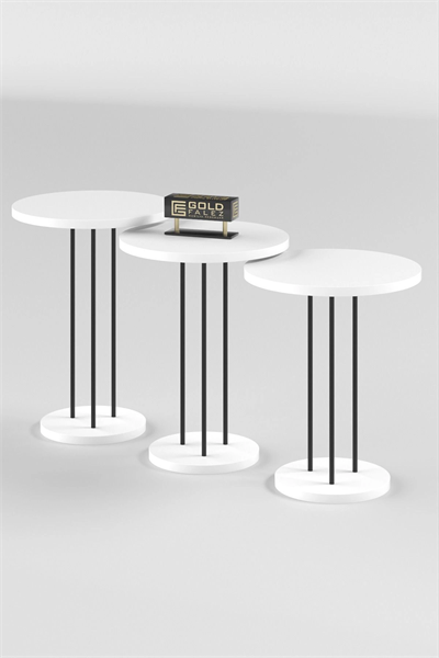 ORTA SEHPA VE ZİGON SEHPA TERRA SET BEYAZ