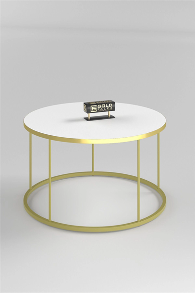 ORTA SEHPA VE ZİGON SEHPA TERRA SET GOLD BEYAZ