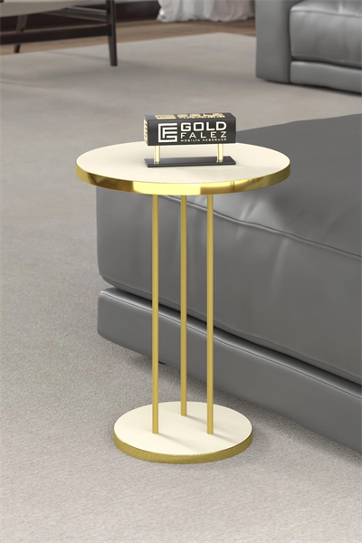 ORTA SEHPA VE ZİGON SEHPA TERRA SET GOLD KREM