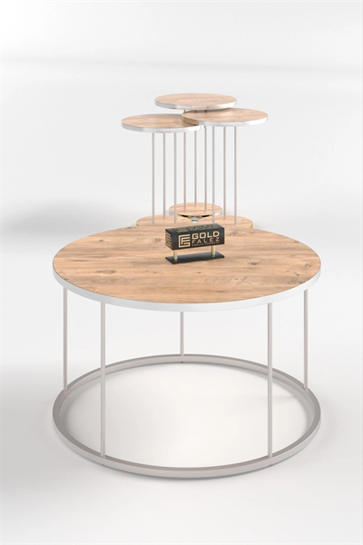 ORTA SEHPA VE ZİGON SEHPA TERRA SET GÜMÜŞ CEVİZ