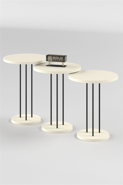 ORTA SEHPA VE ZİGON SEHPA TERRA SET KREM