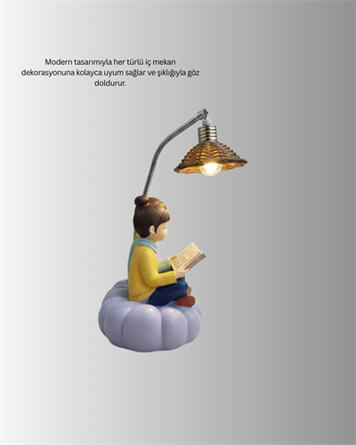 Okuyan Çift Figürlü Dekoratif Gece Lambası Hediye Seçeneği